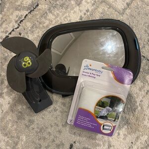 Dreambaby Stroller & Play-Yard Insect Netting with Go by Goldbug Fan and Mirror